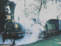 Dampflokomotive "Limmat" der
"Spanisch - Brötli - Bahn", Rekonstruktion,
Verkehrshaus der Schweiz, Luzern, Foto ©1997 M. Jud